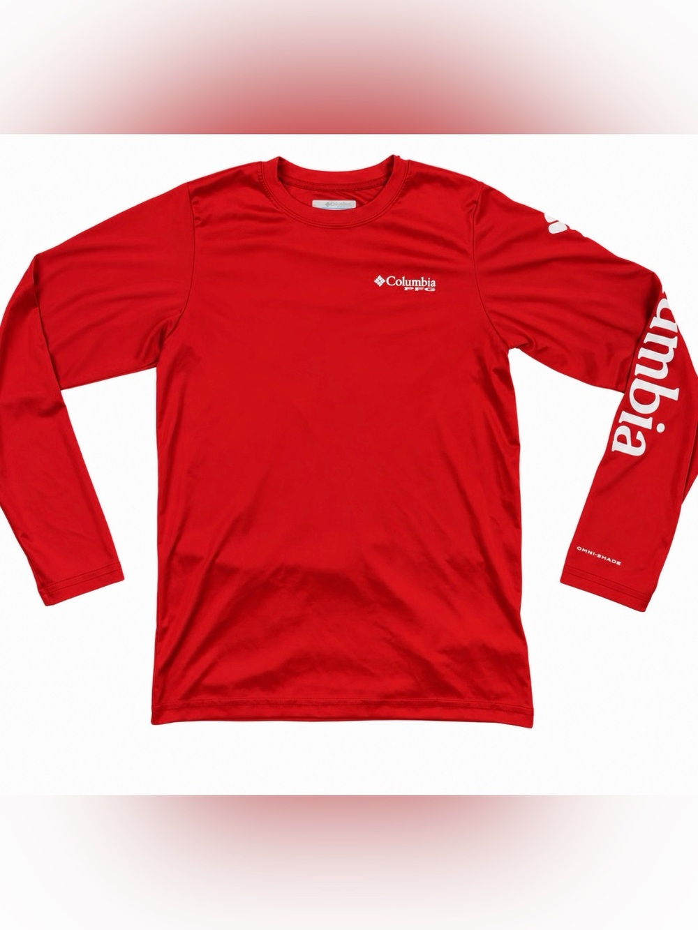 Columbia Women’s Red Long Sleeve Crew Logo Shirt Size Medium